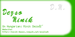 dezso minik business card